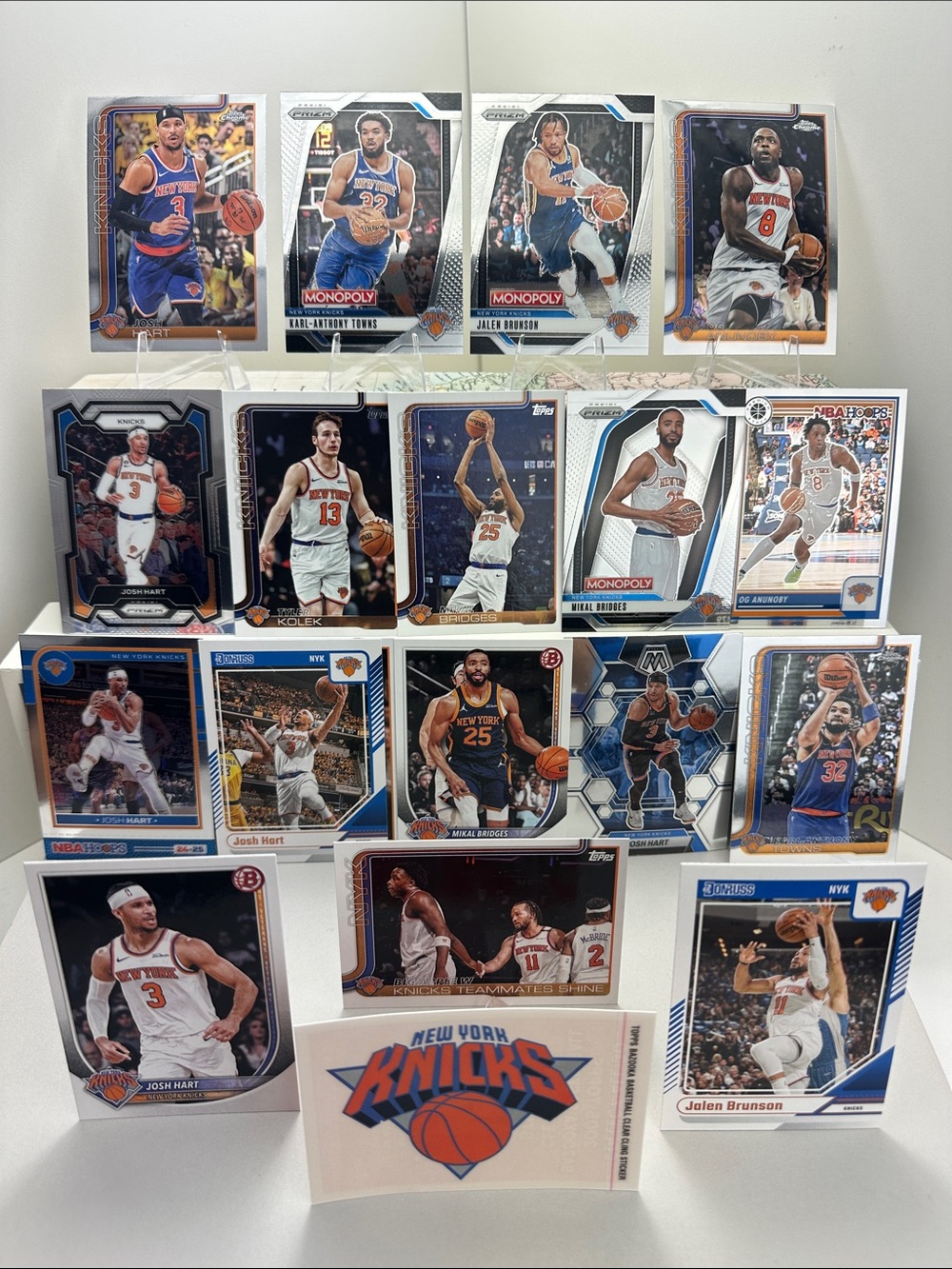 Jalen Brunson Knicks championship starting 5 w/ KAT/OG/Hart/Bridges lot of 18